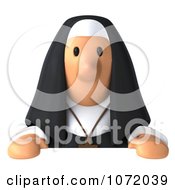 Clipart 3d Nun Holding A Sign 3 Royalty Free CGI Illustration by Julos