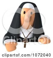 Clipart 3d Nun Holding A Sign 4 Royalty Free CGI Illustration by Julos