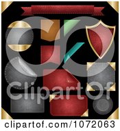 Poster, Art Print Of 3d Textured Leather Badges Frames And Shields