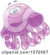 Poster, Art Print Of Happy Purple Jellyfish