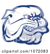 Clipart Angry Blue Bulldog Face Royalty Free Vector Illustration