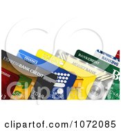 Poster, Art Print Of 3d Colorful Credit And Debit Cards With Copy Space