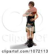 Clipart 3d Sad Teen Couple Embracing 2 Royalty Free CGI Illustration