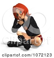 Clipart 3d Teen Girl Sitting In Hipster Shorts 3 Royalty Free CGI Illustration by Ralf61