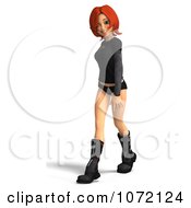 Clipart 3d Teen Girl Walking In Hipster Shorts Royalty Free CGI Illustration by Ralf61