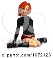 Clipart 3d Teen Girl Sitting In Hipster Shorts 2 Royalty Free CGI Illustration by Ralf61
