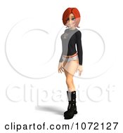 Clipart 3d Teen Girl Standing In Hipster Shorts 1 Royalty Free CGI Illustration by Ralf61