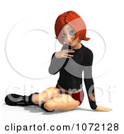 Clipart 3d Teen Girl Sitting In Hipster Shorts 1 Royalty Free CGI Illustration by Ralf61