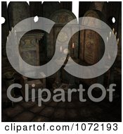 Clipart 3d Moon Cult Scene With A Crystal Ball And Candles 4 Royalty Free CGI Illustration