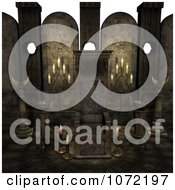 Clipart 3d Moon Cult Scene With A Crystal Ball And Candles 1 Royalty Free CGI Illustration