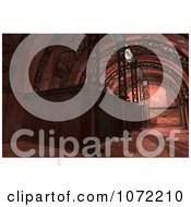 Clipart 3d Red Rusty Industrial Interior 1 Royalty Free CGI Illustration