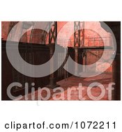 Clipart 3d Red Rusty Industrial Interior 2 Royalty Free CGI Illustration