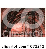 Clipart 3d Red Rusty Industrial Interior 3 Royalty Free CGI Illustration
