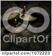 Clipart 3d Moon Cult Scene With Candles Royalty Free CGI Illustration