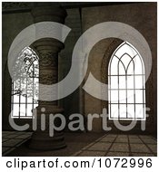 Clipart 3d Medieval Corridor Interior Architecture Scene 1 Royalty Free CGI Illustration