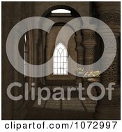 Clipart 3d Medieval Corridor Interior Architecture Scene 2 Royalty Free CGI Illustration