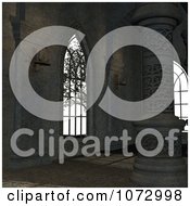 Clipart 3d Medieval Corridor Interior Architecture Scene 3 Royalty Free CGI Illustration
