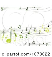 Poster, Art Print Of Green Music Notes With Copyspace