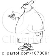 Clipart Outlined Gangster Gesturing Royalty Free Vector Illustration by djart