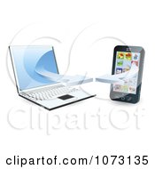 Poster, Art Print Of 3d Cell Phone Syncing With A Laptop Computer