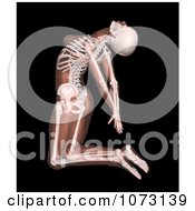 Clipart 3d Female Skeleton Leaning Back In A Yoga Pose Royalty Free CGI Illustration