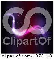 Clipart Background Of Magical Glowing Waves And Dots Royalty Free Vector Illustration