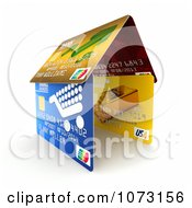 Clipart 3d Debit Or Credit Cards Forming A House Royalty Free CGI Illustration by stockillustrations