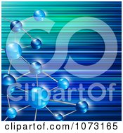 Clipart 3d Blue Scientific Molecule Background Royalty Free Vector Illustration