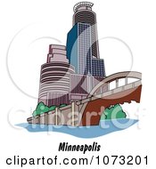 Poster, Art Print Of Bridge And Skyscrapers In The City Of Minneapolis Minnesota