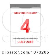 Clipart Red And Gray July 4th Independence Day Calendar Royalty Free CGI Illustration