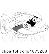 Clipart Black And White Triggerfish Royalty Free Vector Illustration