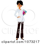 Clipart Corporate Black Businesswoman In A Pastel Jacket Royalty Free Vector Illustration by Monica #COLLC1073217-0132