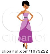 Poster, Art Print Of Beautiful Black Woman In A Purple Dress