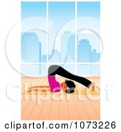 Clipart Fit Black Woman In A Studio Doing A Yoga Plough Pose Royalty Free Vector Illustration