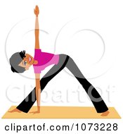 Clipart Fit Black Woman Doing Yoga Triangle Pose Royalty Free Vector Illustration by Monica #COLLC1073228-0132