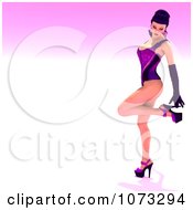 Clipart 3d Pinup Woman In A Purple Corset 1 Royalty Free CGI Illustration