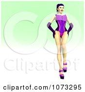 Clipart 3d Pinup Woman In A Purple Corset 2 Royalty Free CGI Illustration