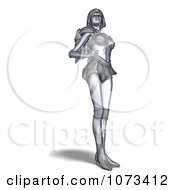 Clipart 3d Silver Super Woman Wearing A Jet Pack 2 Royalty Free CGI Illustration by Ralf61