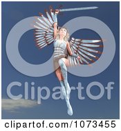 Clipart 3d Female Guardian Angel Holding A Sword 1 Royalty Free CGI Illustration
