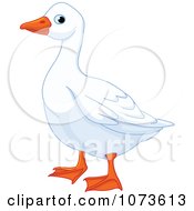 Clipart Cute White Goose Royalty Free Vector Illustration