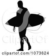 Clipart Black And White Surfer Dude Silhouette 2 Royalty Free Vector Illustration