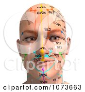 Clipart 3d Male Acupressure Chart Head 3 Royalty Free CGI Illustration by Ralf61