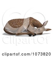 Clipart 3d Baby Yearling Deer Fawn Resting 3 Royalty Free CGI Illustration