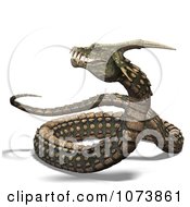 Clipart 3d Fanged Fantasy Snake 1 Royalty Free CGI Illustration