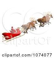 Clipart 3d Santa And Sleigh 2 Royalty Free CGI Illustration