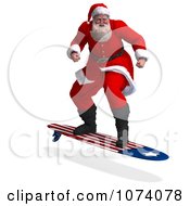 Clipart 3d Santa Surfing Royalty Free CGI Illustration by Ralf61 #COLLC1074078-0172
