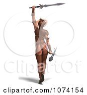 Clipart 3d Medieval Fantasy War Princess Holding A Sword And Axe From Behind Royalty Free CGI Illustration by Ralf61