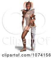 Clipart 3d Medieval Fantasy War Princess Holding A Sword 2 Royalty Free CGI Illustration by Ralf61