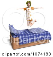 Clipart 3d Young Woman Jumping On Her Bed Royalty Free CGI Illustration by Ralf61