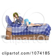 Clipart 3d Young Woman Laying On Her Bed Royalty Free CGI Illustration by Ralf61